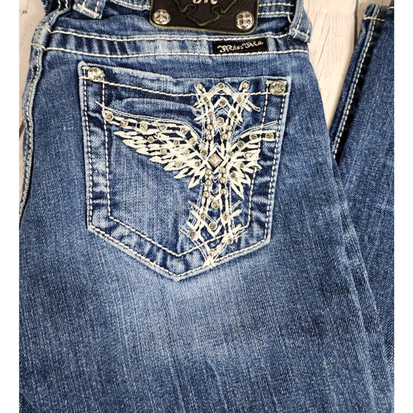 Miss Me Jeans Women’s 27 JP5117SK3 SKINNY CROSS Pocket Rhinestone Inseam 33.5" - Picture 2 of 7
